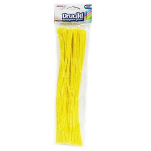 Drátek plyšový 30 cm 40 ks žlutý