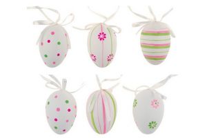 Vajíčka plastová na zavěšení 6cm 6ks v sáčku