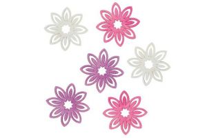 Dřevěné květy 6 cm, 6 ks