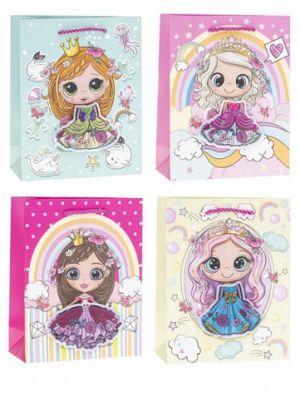 Dárková taška s 3D princeznou střední