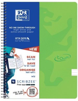 Oxford - Blok spirálový Oxford Nordic Touch A4+/70 listů linkovaný, zelený