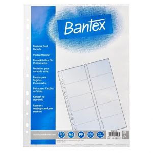 Bantex - Obal prospektový A4 Bantex na vizitky, 80 my, 10 ks