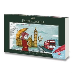 Popisovače Faber-Castell Pitt Artist Pen London - 12 ks