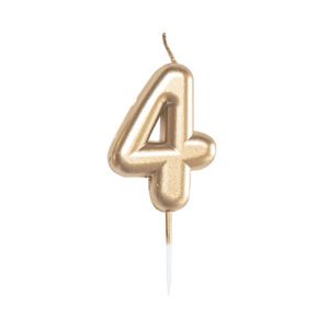 ALBI Svíčka dortová zlatá 5 cm číslo 4