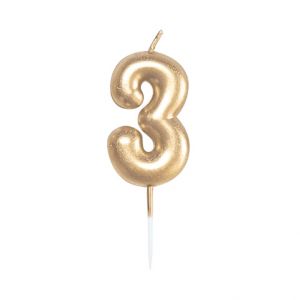 ALBI Svíčka dortová zlatá 5 cm číslo 3