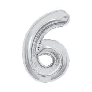ALBI Balónek fóliový 85 cm stříbrný číslo 6