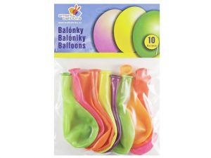 Balónek nafukovací - sada 10ks NEON 26cm