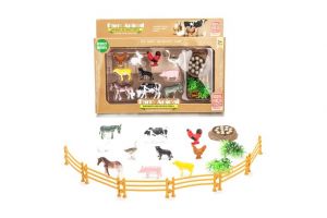 Zvířátka farma figurky set s ohrádkou 13 ks