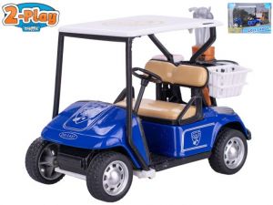 2-Play Traffic golfový vozík 10cm kov zpětný chod s golfovými holemi v krabičce