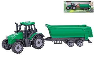 Traktor s vlečkou 18cm volný chod v krabičce