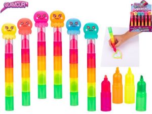 Glamour zvýrazňovač 18cm pětibarevný chobotnice 6barev