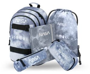 BAAGL 5 SET Skate NASA Grey: batoh, penál, pouzdro, sáček, desky