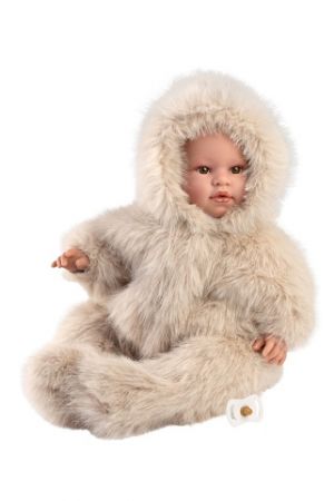 Llorens 74504 NEW BORN - realistická panenka miminko se zvuky a měkkým látkovým tělem - 45