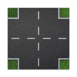 BRIXIES Plus 225.007 Designová podložka na stavění - křižovatka 25,5 x 25,5 cm