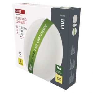 EMOS LED přisazené svítidlo TIVI, B CLASS, kruhové bílé 8,6W, IP44, teplá bílá