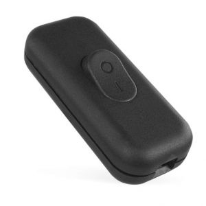 EMOS Spínač jednopólový šňůrový průchozí černý