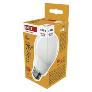 EMOS LED žárovka Basic A60 / E27 / 11W (75 W) / 1055 lm / Neutrální bílá