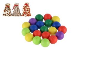 Kuličky cvrnkací nerozbitné barevné 20ks 1,5 cm 3 barvy látkového pytlíčku