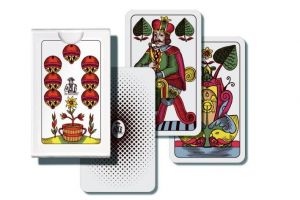 Mariáš jednohlavý společenská hra karty v papírové krabičce 7x10cm