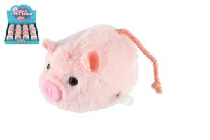 Prasátko na natažení na klíček plast/plyš 8cm