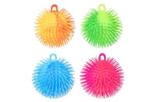 Míček antistresový mačkací chlupatý silikon 15cm 4 barvy