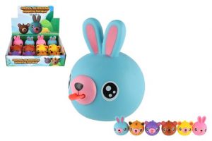 Zvířátko pískací s jazykem gumové 6cm 6 druhů