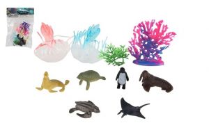 Mořská zvířátka 10ks plast 2 barvy v sáčku