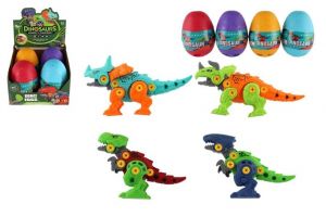 Dinosaurus šroubovací ve vejci plast 15cm 4 druhy