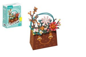 Stavebnice mini KOCO Květina v kabelce plast 267ks v krabičce 11x15x6cm