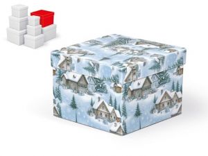 Krabice dárková vánoční C-V010-F 18x18x13cm