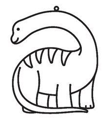 Závěsná sklíčka k vybarvení barvami na sklo cca 8 cm - 91. DINO-APATOSAURUS