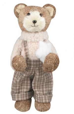 Medvěd ze sisálových vláken na postavení 17 x 36 x 16 cm