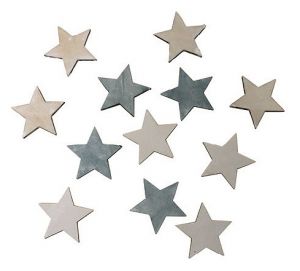Hvězdy dřevěné 4 cm, 12 ks v sáčku