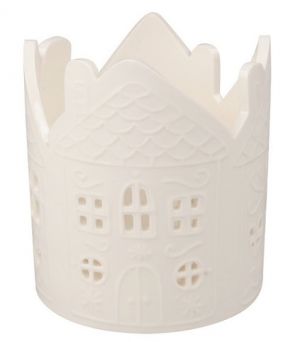 Svícen s domky porcelánový 10 x 11 x 10 cm