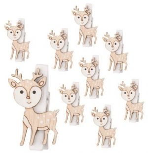 Sob dřevěný na kolíčku 2,5 x 4 x 0,3 cm, 9 ks v sáčku