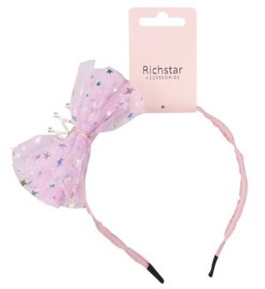 Čelenka do vlasů s korunou růžová, obvod 37 cm