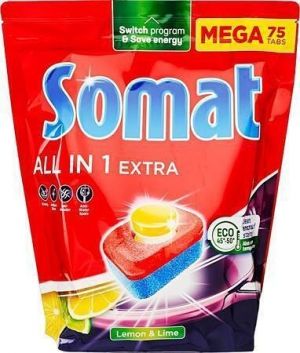Tablety do myčky "All in 1 Extra", Lemon and Lime, 75 ks, SOMAT 31050118