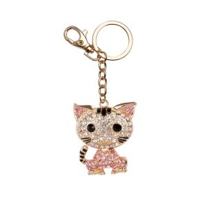 ALBI Štrasová klíčenka - Růžová kočka