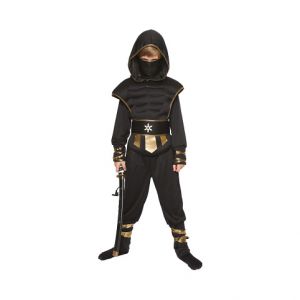 ALBI Kostým dětský Ninja černo-zlatý vel. 7-9 let