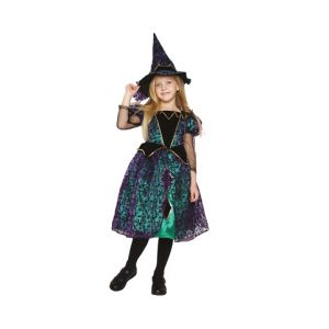 ALBI Kostým dětský Čarodějka zeleno-černá vel. 4-6 let