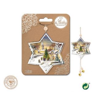 ARGUS Vánoční dřevěná dekorace hvězdička 23571004