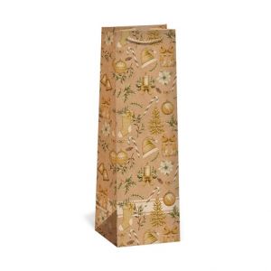 ARGUS Dárková papírová taška NATUR na víno T3N (11 x 36 cm) 08340093