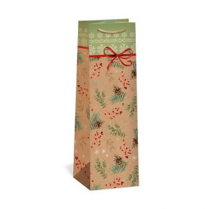 ARGUS Dárková papírová taška NATUR na víno T3N (11 x 36 cm) 08340097