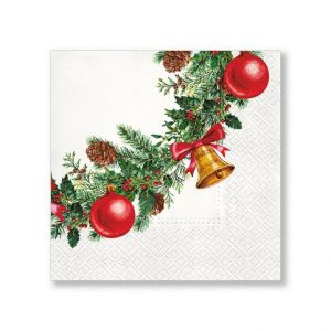 ARGUS Vánoční ubrousky, servítky - věnec se zvonky 19031018