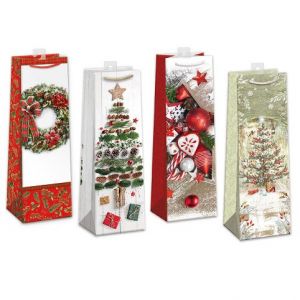 ARGUS Dárková papírová taška na víno (12 x 40 cm) mix 12 ks 08330004h