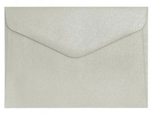 Ozdobné obálky Pearl - C6, 150 g/m2, perleťové, světle stříbrné, 10 ks