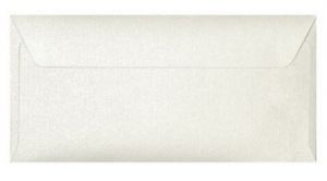 Ozdobné obálky Millenium - DL, 120 g/m2, metalické, bílé, 10 ks