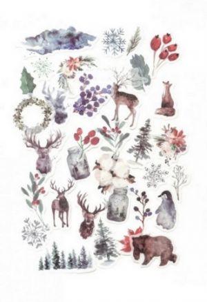 Samolepky zimní les