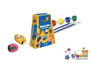 Malování na kameny/oblázky s barvami se štětci created v krabičce 19x14x5cm