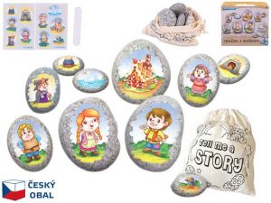 Jeníček a Mařenka pohádková sada kamínků se samolepkou 10ks v krabičce